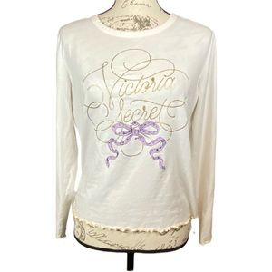 Victoria’s Secret White Intimates & Sleepwear Pajama Top Bling Loungewear